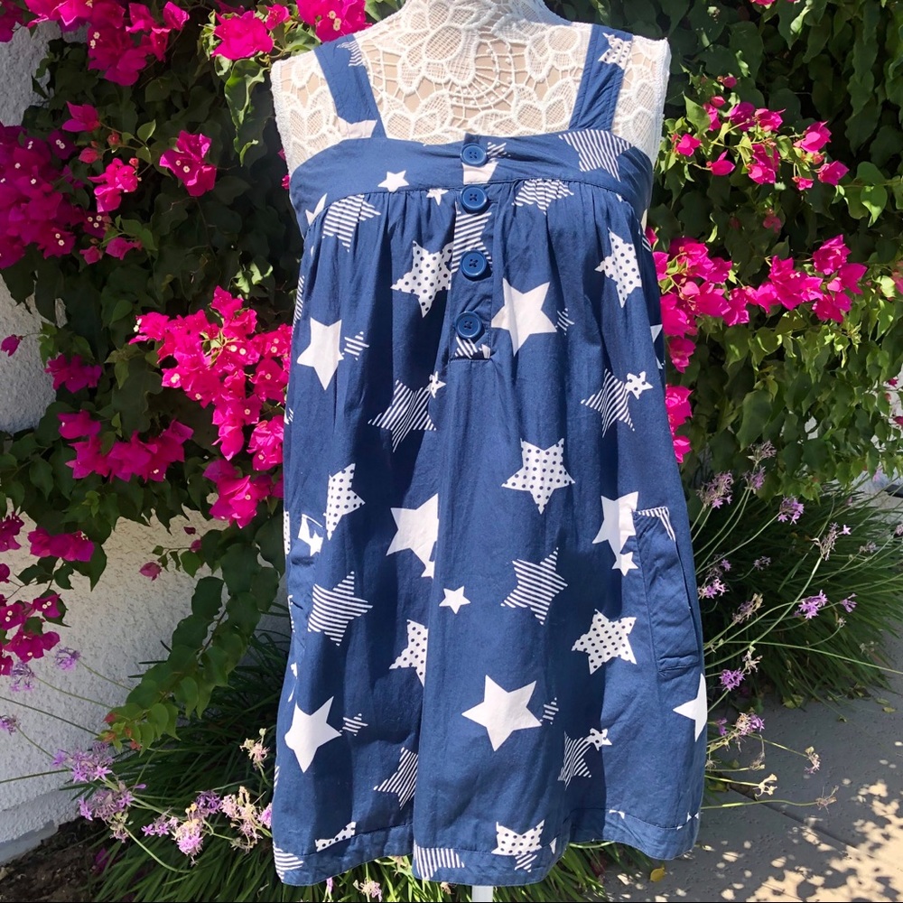 Piper & Blue Navy Tank/Blouse w/Stars & Pockets